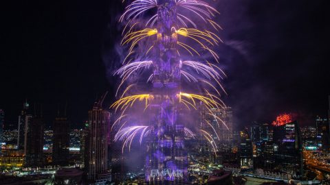 Burj Khalifa’s 2021 New Year’s Display On Its LED Facade